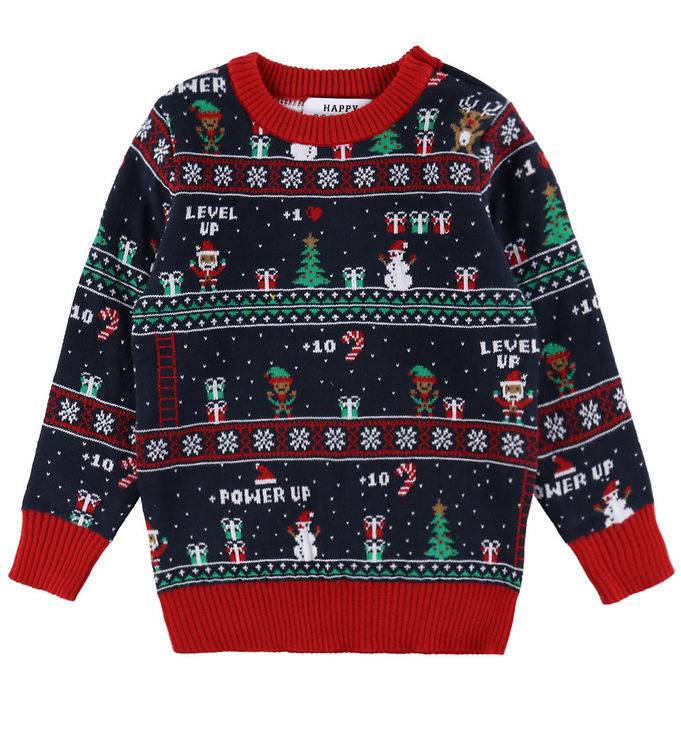 Jule-Sweaters Bluse - Strik - Vintage Gaming Sweater - Jule-Sweater - 3-4 år (98-104) - Bluse