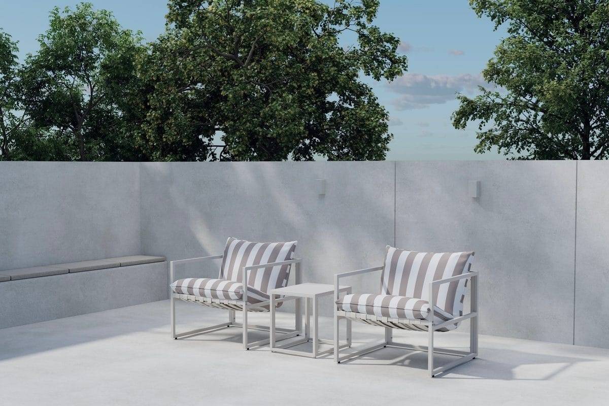 Venture Home Cafégrupp Messina Utomhus - Grå Balkonggrupp & balkongset Grå,Beige Textil