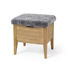 KLINTE bänk 45 cm oljad ek äkta fårskinn