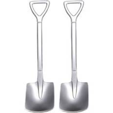 Anti-rost rostfritt stål järn spade sked kaffe glass sked engineering spade retro fyrkantig huvud sked kök gadget