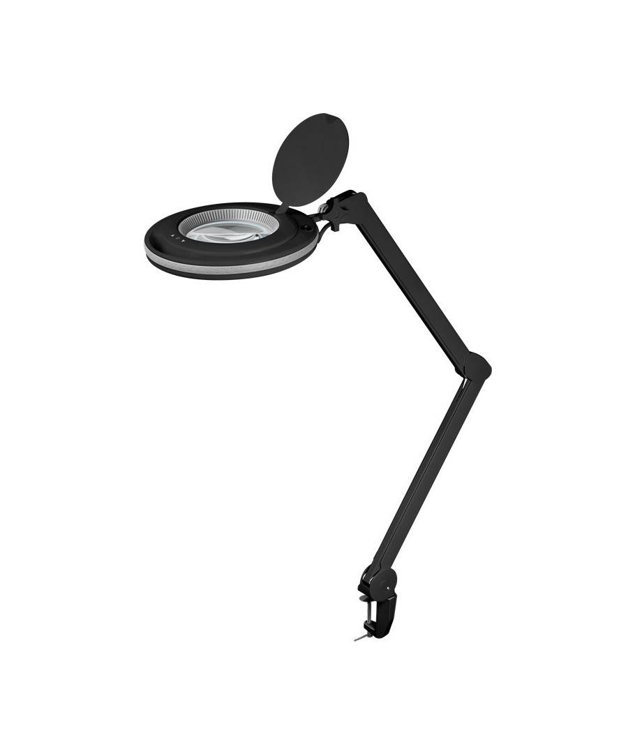 LED förstoringslampa x1.75 med klämma 9W - Svart