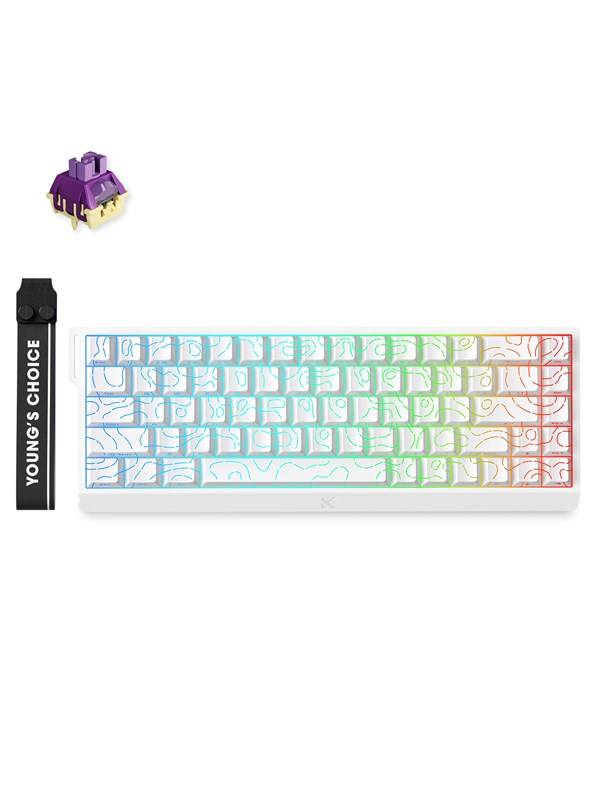MCHOSE Ace 68 TTC Dragon Lord Hall Effect Magnetic - Gaming Keyboard - Utan numpad - Engelska (US) - Vit