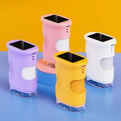 Bärbart handhållet mikroskop för barn, perfekt födelsedagspresent för små forskare 3–12 år, mini digitalt fickmikroskop, vetenskapligt experimentkit f - Multifärgad (Vit,Gul,Purpur,Rosa)