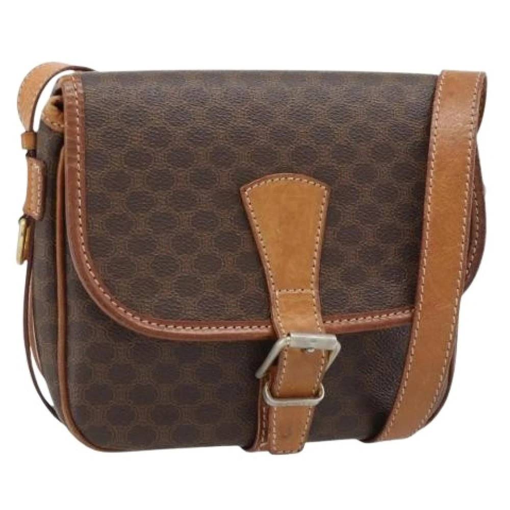 Celine Vintage Pre-owned Vintage Macadam Canvas Skuldertaske - Vintage - Dame - Brun - ONE SIZE - Uld