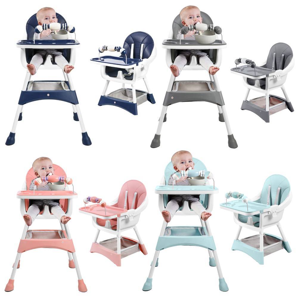 Convertible High Chair for Babies and Toddlers, Foldable, Easy Clean, Padded Seat, Footrest,Tray Cup Holder, 15 kg Max Load