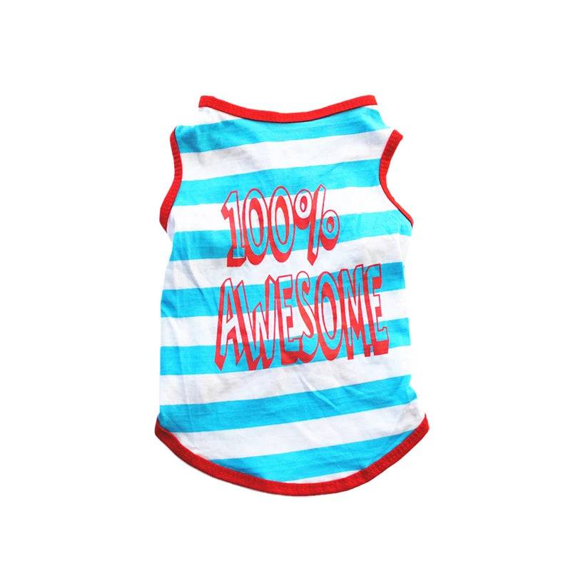 Printed Cotton Summer Vest for Cats & Puppies - 4 / XS-advise 0.6-1.2kg / SPC (XS-advise 0.6-1.2kg)