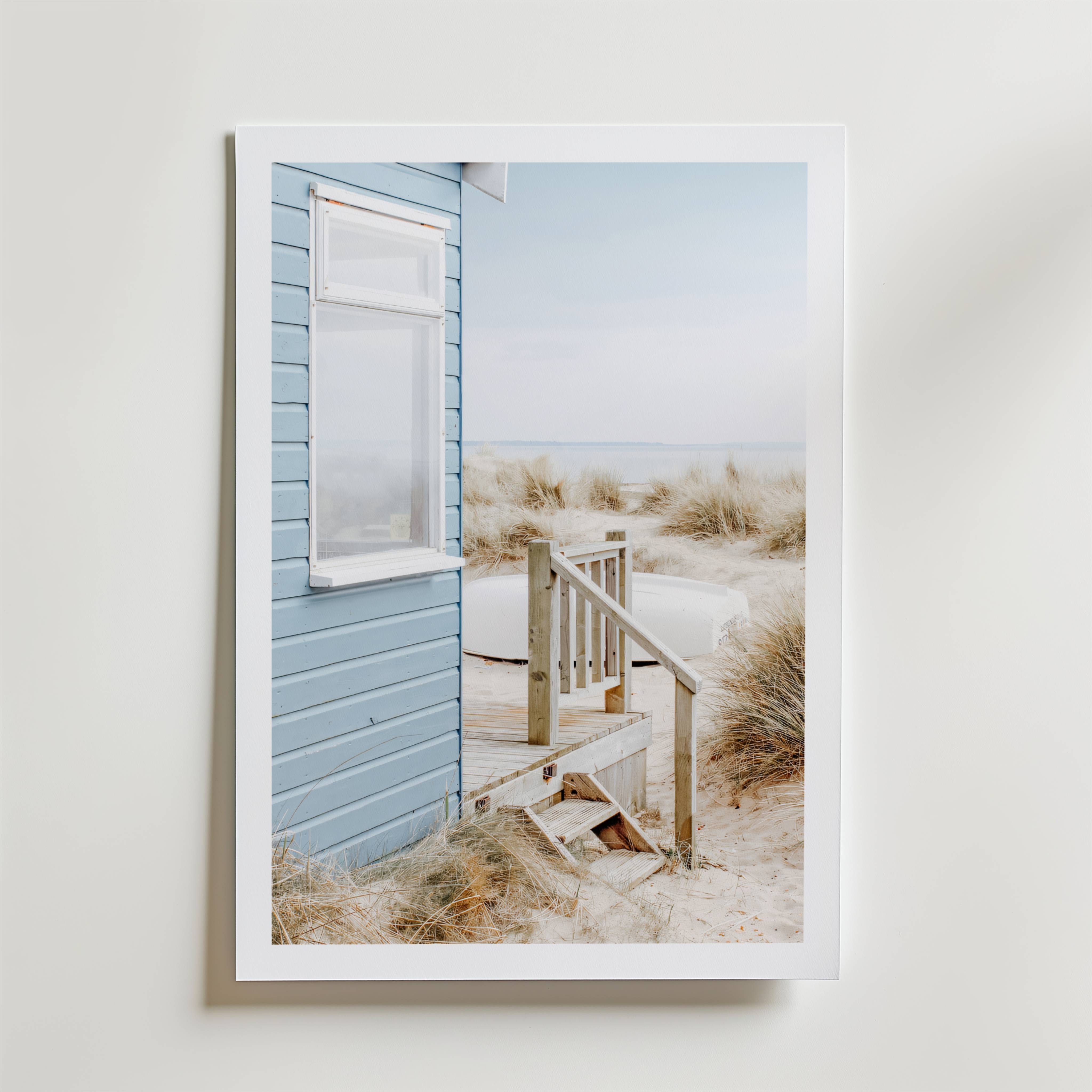 Blue Beach Cabin Poster - Fine Art Poster 30x40 cm