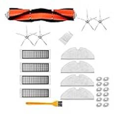 MCNVNEFSAW Dammsugare tillbehör huvudborste vit sidoborste Hepa Filtrera lämplig passform for Xiaomi Passform for Roborock S6 S5 Max S60 S65 S5 S50 S55 E25 E35 Dammsugare delar