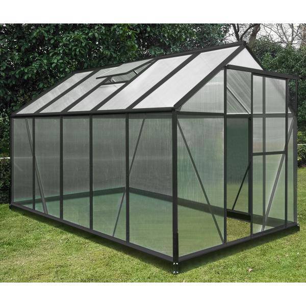 Drivhus poly sort 5,97m2 191x313x191cm