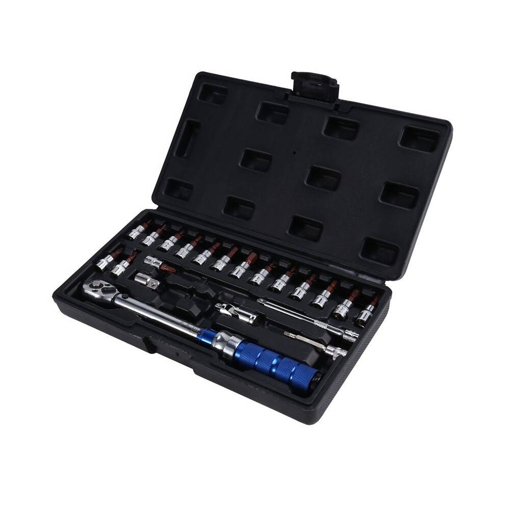 21Pcs Torque Wrench Set 1/4 Inch Bike Torque Wrench Socket Spanner Set Cycling Tool Bicycle Repair Kit