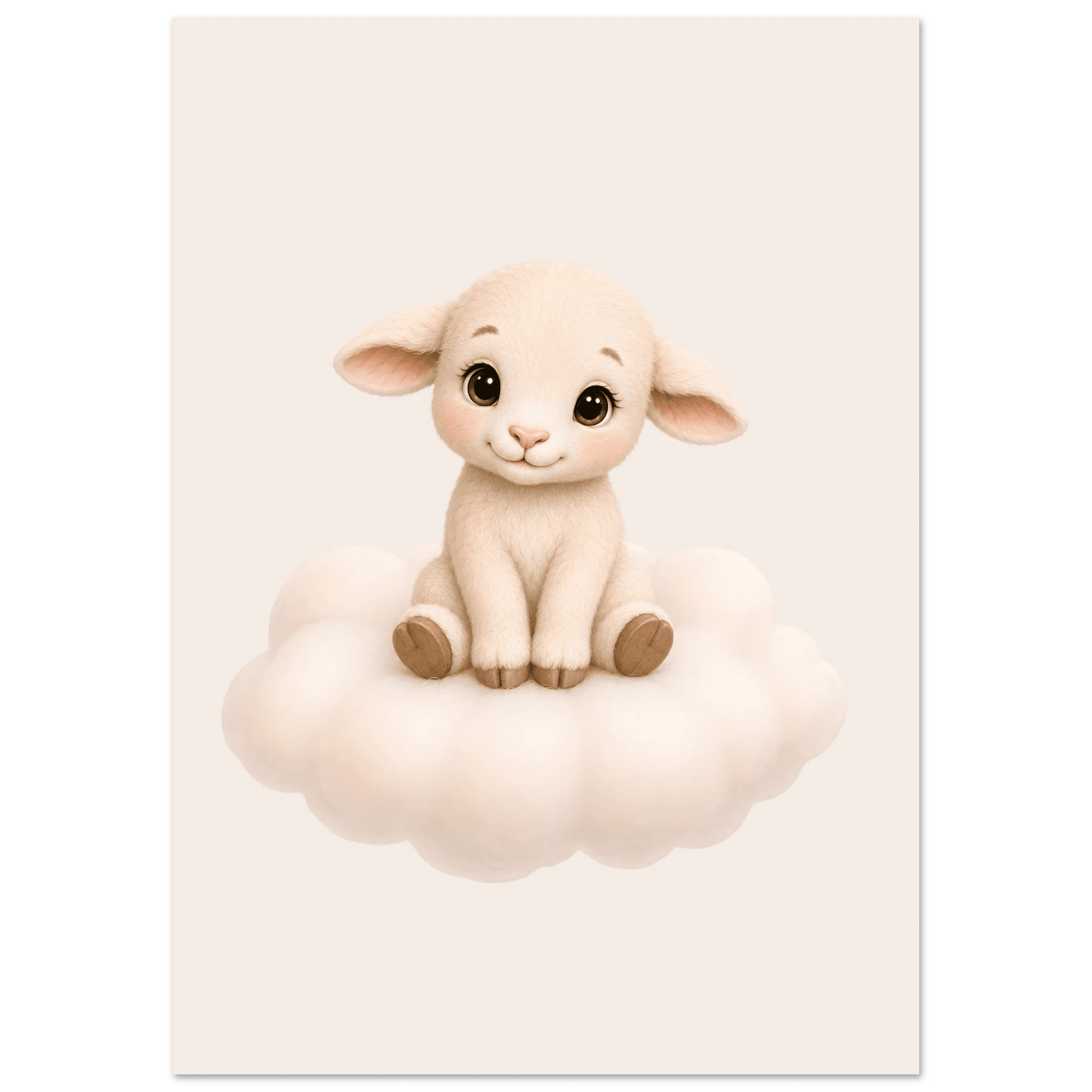 Lamm på moln med namn-21x29.7 cm / 8x12" / Utan ram / -