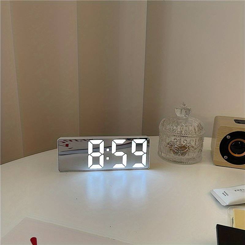 TEMU Smart Led Clock, Voice Control Console Clock, Bedside Silent Digital Alarm Clock, Desktop Electronic Digital Clock, Table Alarm Clock Alarm