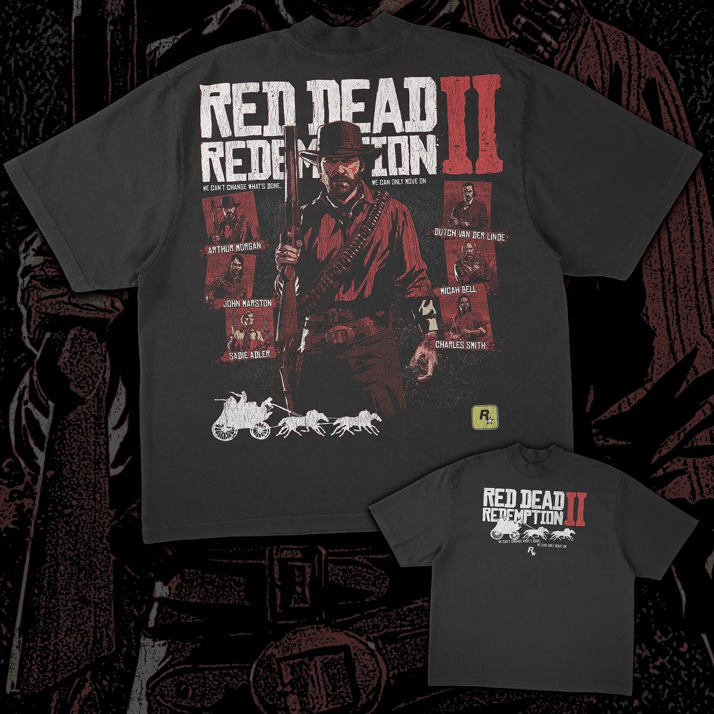 Red Dead Redemption II Tryckt Kortärmad Herr och Dam Sommar Bomull Bekväm Lös Mode Rund Hals T-shirt Topp cm