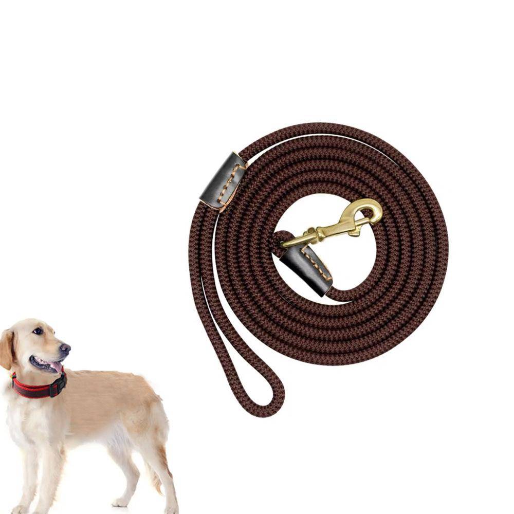 Förlängd 5m Multi-Nylon Hundsele Hållbar Snabbspänne Husdjurskoppel Lätta Funktioner för Utomhusträning Promenad Husdjurskoppel khaki