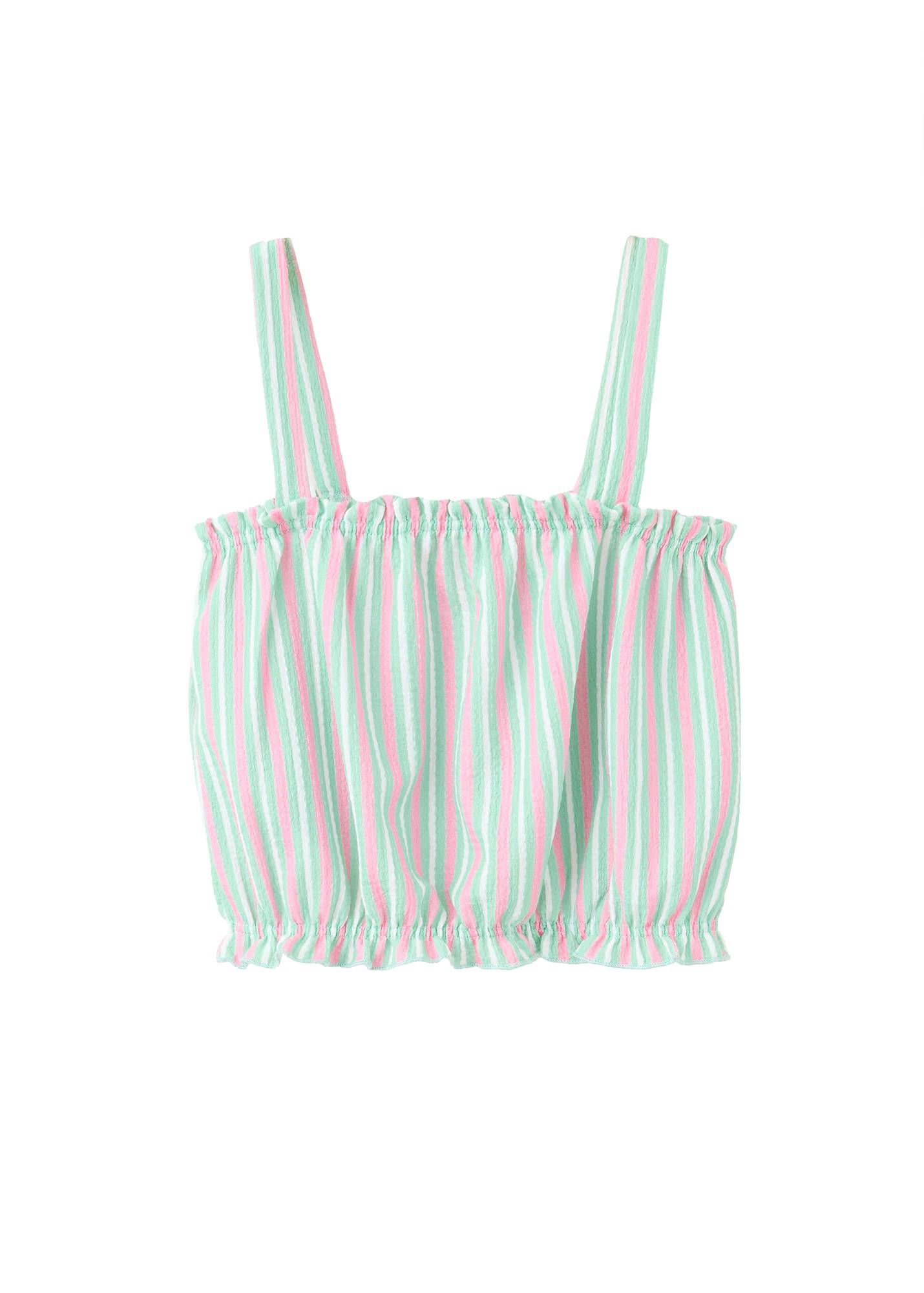 MANGO KIDS Topp 'GUMYSET' ljusgrön / rosa / vit