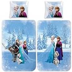 Frozen Frost barnsängkläder Sven 135 x 200 80 x 80 cm, 100 % bomull, bäver flanell kvalitet Arendelle Sven Kristoffer Disney Olof Elsa Anna med dragkedja tysk storlek