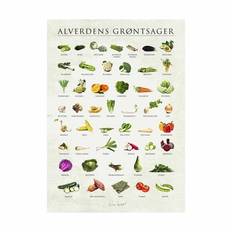 Poster&Frame plakat - Alverdens grøntsager - B 30 x L 40 cm - Papir