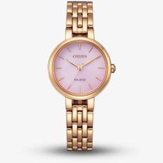 Citizen Eco Drive Rose Gold Plated Pink Watch EM0993-82X