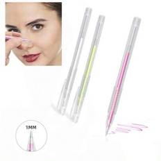 3st Eyebrow Microblading Marker Pen, Vit, Grön och Rosa Färg Hud Marker Penna, Ögonbryn Permanent Makeup Tatuering Position Mapping Mark Tools - Multifärgad