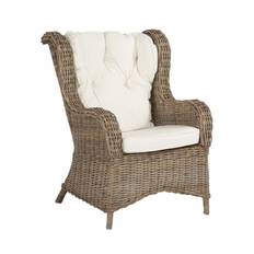Wingchair fåtölj kubu grey, inkl. dyna - Grå/Träfärg