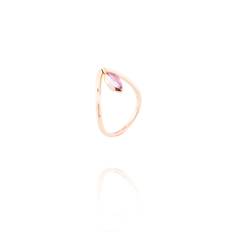 Swinging V 18K Rosegold Ring w. Topaz & Amethyst - 56