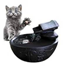 ShiBinPet husdjurstillbehör automatisk cirkulerande flödande vatten fontän keramik katt drickande fontän för små djur (färg: svart)