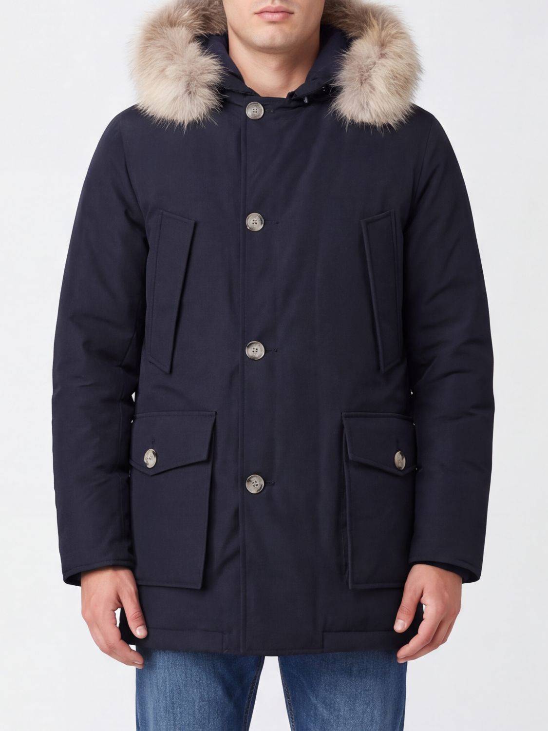 WOOLRICH Arctic Parka aus technischem Gewebe mit Shearling-Kapuze