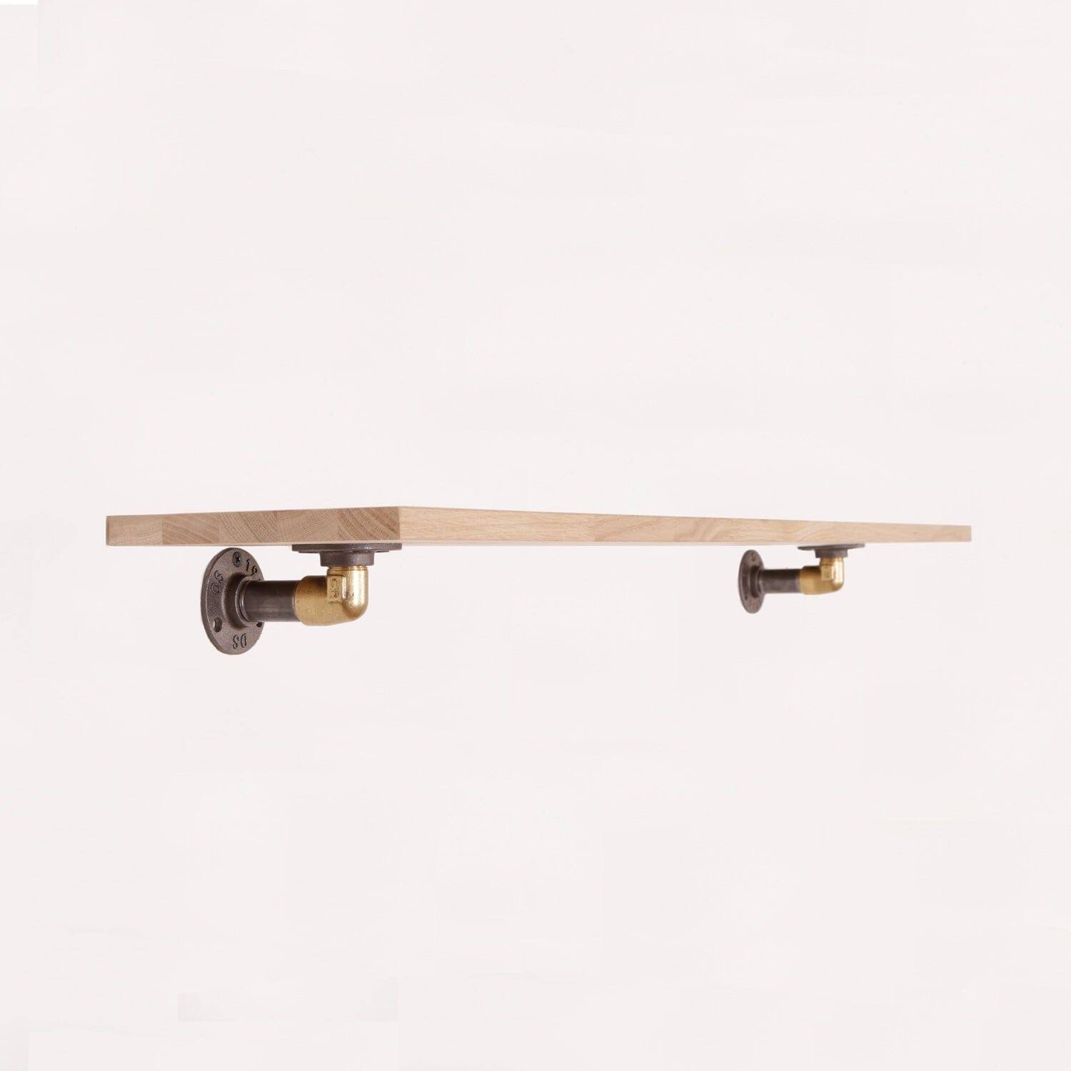 Ella hylde | 20 cm dybde - Sort med messing