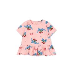 Basic Frill T-shirt, Amarena, 104 cm