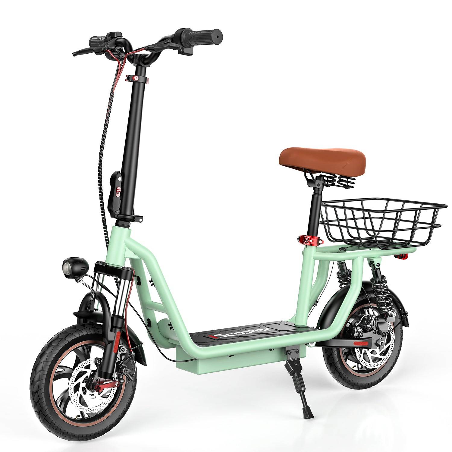 iScooter i12 Electric Scooter with Seat - 500W Motor, 35km Range, 12 Tires & Dual Disc Brake for Comfortable Commuting