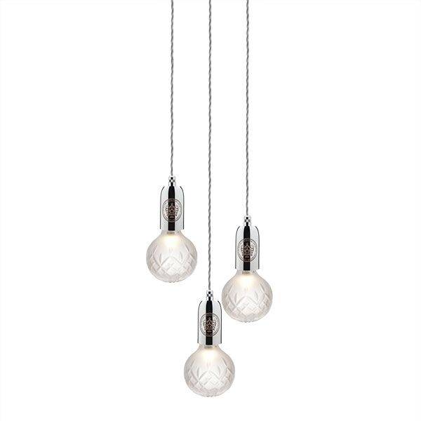 Crystal Bulb Taklampa 3 St Matt/Krom - Garnerad / Krom