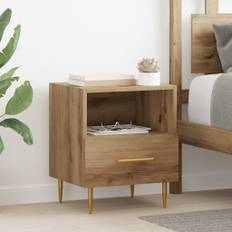 vidaXL Sängbord med låda 2 pcs Brun 40 x 35 x 47.5 cm Konstruerat trä