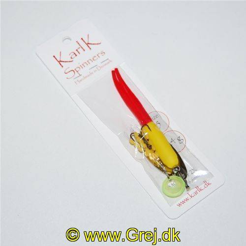 Karl K Gennemløber - 24g - Str. 5 - Gul/Rød gummi og Sølv blad