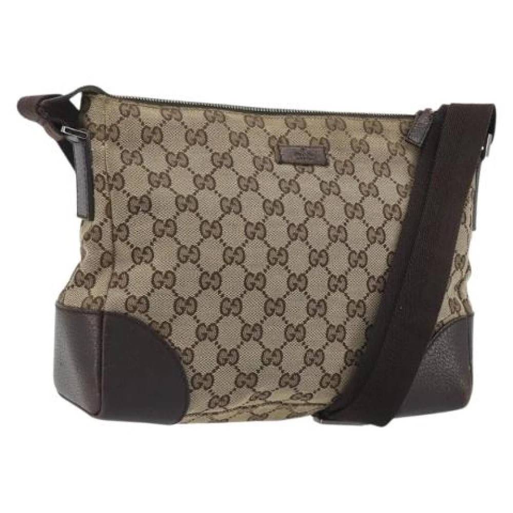 Gucci Vintage - Pre-owned Vintage GG Canvas Axelremsväska Vintage - Dam - ONE Size - Läder