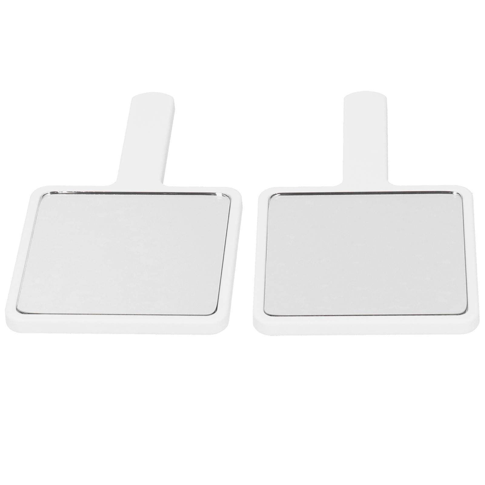 2pcs Handheld Makeup Mirror Portable Square Vanity Mirror Compact Beauty Cosmetic ToolBlack vit