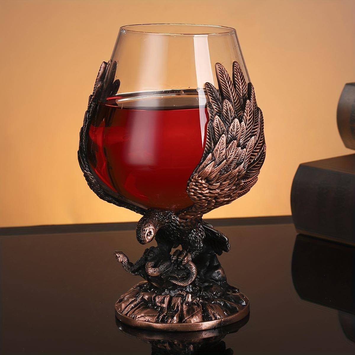 1 st Präglat Eagle Vinglas Kristall Champagneglas Stor gotisk bägare för Scotch Bourbon Whisky Cocktail Cognac Vodka Gin Tequila Liquor För Bar P