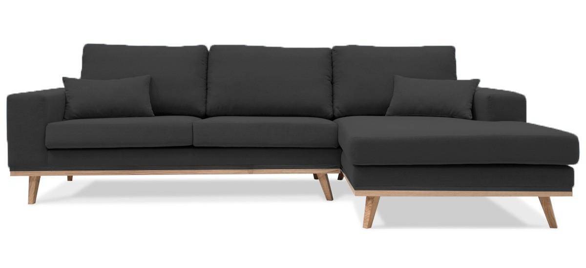 Simone chaiselongsofa højrevendt - sort stof