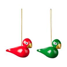 Kay Bojesen Denmark Kay Bojesen Christmas birds juleophæng 2 dele Rød-grøn