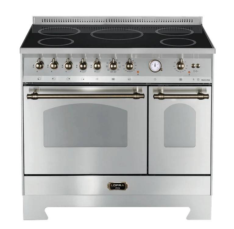 Dolce Vita - Induktionskomfur 90 cm (2 ovne) Rustfrit - Rustfrit/Bronze - Lofra.