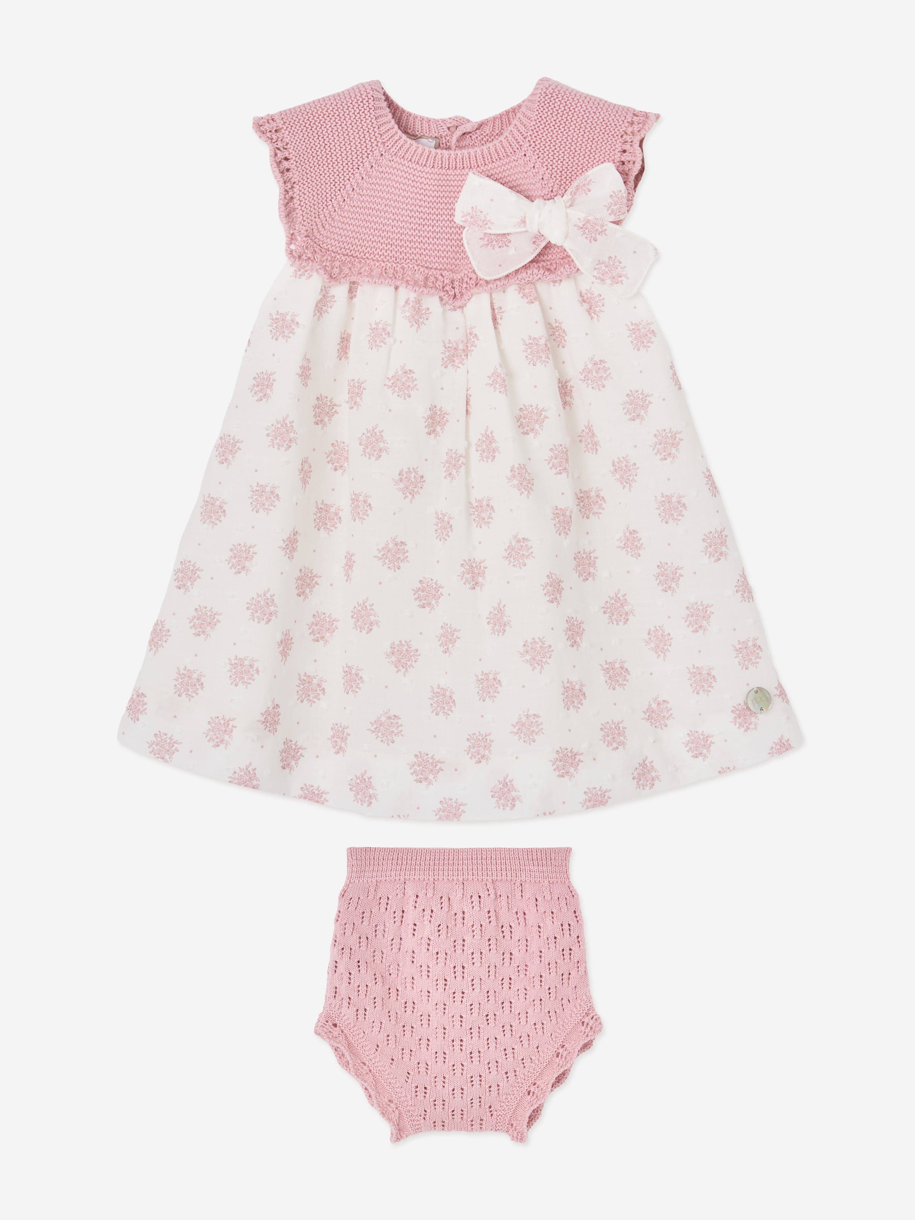 Paz Rodriguez Baby Girls Cotton Dress with Knickers in Pink - Pink / 6 Mths (6 Mths)