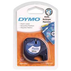 Dymo Tape LetraTAG plast 12mm sort på hvid