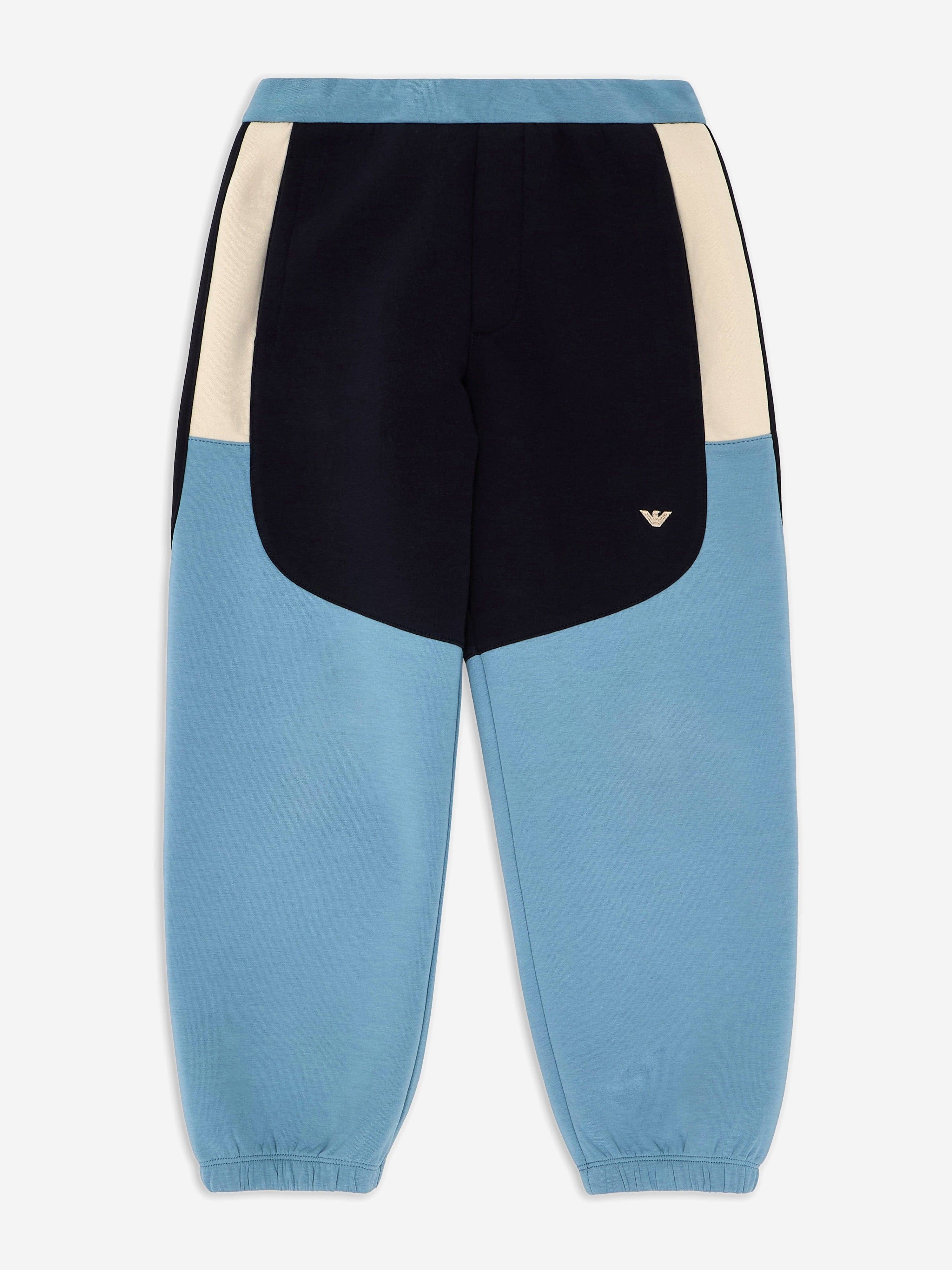 Emporio Armani Boys Colourblock Joggers in Blue - Blue / 14 Yrs (14 Yrs)