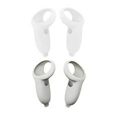 2 st silikonskyddsfodral för Oculus Quest 3/Quest 3S-kontroller, Meta Quest 3/Quest 3S VR-speltillbehör Anti-Fall Anti-Dust Anti-Scratch, Förbättrar s - Multifärgad (transparent,Vit)
