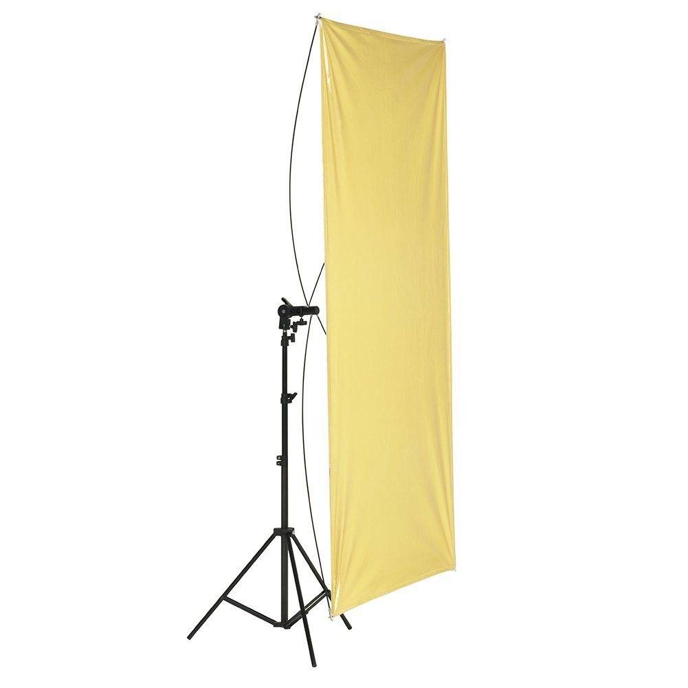 Reflektorpanel 70x110 i guld/silver 360 graders roterande hållare (Utan studiostativ)