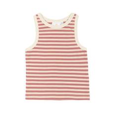 The New GOTS Moore Ribbet Top Old Rose Striped Old Rose Striped 9-10 Y  Lyserød  9-10 år  kvinde