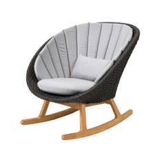 Cane-line Peacock gyngestol Cane-Line Natté light grey, Cane-Line soft rope, teak