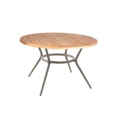 Cane-Line - Joy Round Table 120, Teak - Matbord utomhus - Cane-line Design Team - Beige - Naturmaterial/Metall