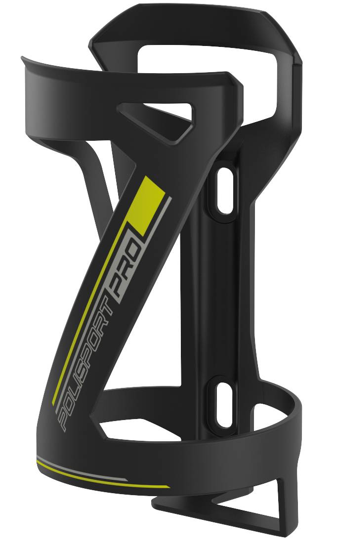 Flaskeholder Polisport Side Cage - sort/limegrøn