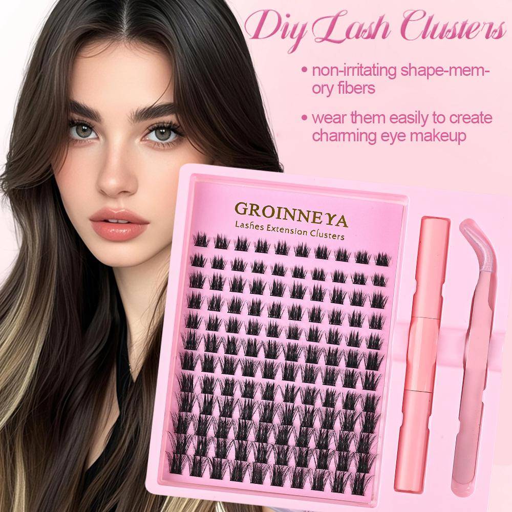DIY Eyelash Extension Kit Natural Fluffy Dense Lashes Glue Kit Lash Lash With Lashes Tool Mixed Individual Makeup H2B1