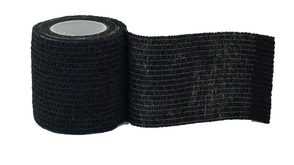 Sportstape 2,5cm x 4,6m sort med 70% Stretch.
